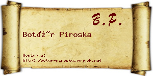 Botár Piroska névjegykártya